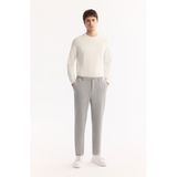 AVVA Erkek Gri Yanı Lastikli Bi-Stretch Hafif Çizgili Slim Fit Pantolon A52Y3203 - 30