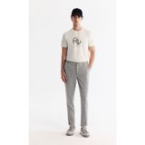 Avva Erkek Gri Yanları Lastikli Ekose Duble Paça Elastan Slim Fit Pantolon A42Y3022 - 32