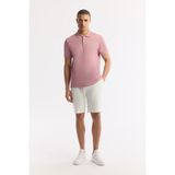 Avva Erkek Gül Kurusu Kıvrılmaz Polo Yaka %100 Pamuk Basic Regular Fit T-Shirt B001032 - XS