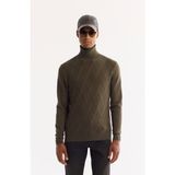 Avva Erkek Haki Balıkçı Yaka Soft Touch Dokulu Triko Regular Fit Kazak A52Y5040 - XL