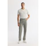 AVVA Erkek Haki Klasik Bel %100 Pamuk Eskitme Yıkamalı Tokyo Straight Fit Jean Pantolon A51Y3542 - 34