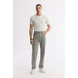AVVA Erkek Haki Klasik Bel %100 Pamuk Eskitme Yıkamalı Tokyo Straight Fit Jean Pantolon A51Y3542 - 36