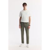 AVVA Erkek Haki Klasik Bel Eskitme Yıkamalı Pamuklu Berlin Slim Fit Jean Pantolon B003524 - 30