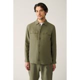 Avva Erkek Haki Klasik Yaka %100 Keten Comfort Fit Gömlek A41Y2087 - XL
