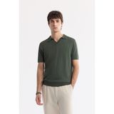 Avva Erkek Haki Polo Yaka Rayon Triko Regular Fit T-Shirt A51Y5015 - XL