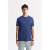 Avva Erkek İndigo Bisiklet Yaka Bi-Stretch Soft Touch Basic Regular Fit T-Shirt B001031 - XXL
