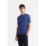 Avva Erkek İndigo Bisiklet Yaka Rayon Triko Regular Fit T-Shirt A51Y5004 - M
