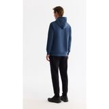 Avva Erkek İndigo Kapüşonlu Baskılı Elastan Regular Fit Sweatshirt A42Y1262 - XL
