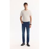 AVVA Erkek İndigo Klasik Bel Pamuklu Eskitme Yıkmalı Madrid Comfort Slim Fit Jean Pantolon A52Y3529 - 33