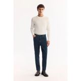 AVVA Erkek İndigo Klasik Bel Pamuklu Eskitme Yıkmalı Oslo Carrot Fit Jean Pantolon A51Y3552 - 33