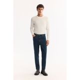 Avva Erkek İndigo Klasik Bel Pamuklu Eskitme Yıkmalı Oslo Carrot Fit Jean Pantolon A51Y3552