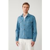 Avva Erkek İndigo Klasik Yaka Garment Dyed Cepli Comfort Fit Denim Ceket A41Y6020
