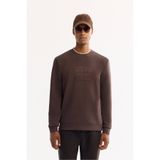 Avva Erkek Kahve Bisiklet Yaka Pamuklu Bi-Stretch Baskılı Regular Fit Sweatshirt A52Y1289