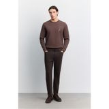 Avva Erkek Kahverengi Klasik 5 Cep Elastan Teknik Kumaş Comfort Slim Fit Pantolon A62Y3062