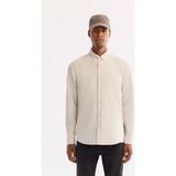Avva Erkek Kırık Beyaz Düğmeli Yaka %100 Pamuk Soft Touch Kadife Regular Fit Gömlek B002032 - 2XL