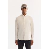 Avva Erkek Kırık Beyaz Düğmeli Yaka %100 Pamuk Soft Touch Kadife Regular Fit Gömlek B002032 - XL