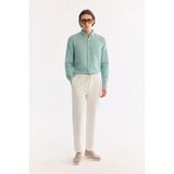AVVA Erkek Kırık Beyaz Relaxed Fit Beli Bağcıklı Keten Karışımlı Chino Pantolon B003036 - S