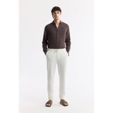 Avva Erkek Kırık Beyaz Relaxed Fit Beli Bağcıklı Keten Karışımlı Chino Pantolon B003036