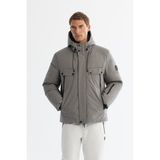 AVVA Erkek Koyu Gri Kapüşonlu %100 Kaz Tüyü Su İtici Rüzgar Geçirmez -20 Dereceye Dayanıklı Comfort Fit Kayak Montu A42Y6123 - 2XL