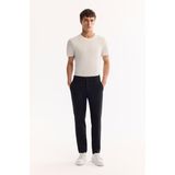 AVVA Erkek Koyu Lacivert Yanı Lastikli Kolay Ütülenen Slim Fit Pantolon A52Y3040 - 33