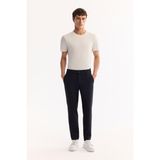 AVVA Erkek Koyu Lacivert Yanı Lastikli Kolay Ütülenen Slim Fit Pantolon A52Y3040 - 36