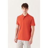 Avva Erkek Koyu Turuncu Basic Pamuklu Polo Yaka T-shirt E001004
