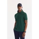 AVVA Erkek Koyu Yeşil Kıvrılmaz Polo Yaka %100 Pamuk Basic T-Shirt B001032 - XS