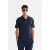 Avva Erkek Lacivert Apaj Yaka Kolay Ütülenen Elastan Regular Fit T-Shirt A61Y1156