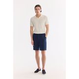Avva Erkek Lacivert Beli Lastikli %100 Keten Relaxed Fit Şort B003732
