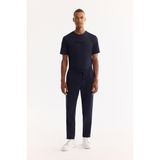 Avva Erkek Lacivert Beli Lastikli Bağcıklı Duble Paça Jogger Relaxed Fit Pantolon E003000 - M