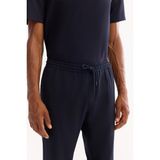 Avva Erkek Lacivert Beli Lastikli Bağcıklı Duble Paça Jogger Relaxed Fit Pantolon E003000 - XS