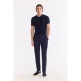 Avva Erkek Lacivert Beli Lastikli Viskon Karışımlı Elastan Slim Fit Chino Pantolon A61Y3212