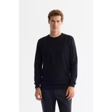 AVVA Erkek Lacivert Bisiklet Yaka Dokulu Regular Fit Triko Kazak E005109 - M