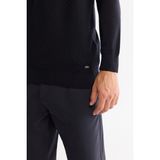 AVVA Erkek Lacivert Bisiklet Yaka Dokulu Regular Fit Triko Kazak E005109 - XL