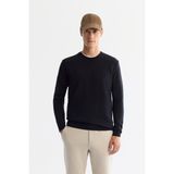 AVVA Erkek Lacivert Bisiklet Yaka Dokulu Triko Regular Fit Kazak E005107