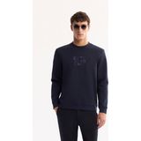 AVVA Erkek Lacivert Bisiklet Yaka Pamuklu Bi-Stretch Baskılı Regular Fit Sweatshirt A52Y1247 - 2XL