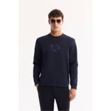 Avva Erkek Lacivert Bisiklet Yaka Pamuklu Bi-Stretch Baskılı Regular Fit Sweatshirt A52Y1247