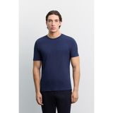AVVA Erkek Lacivert Bisiklet Yaka Soft Touch Basic Regular Fit T-Shirt A62Y1037 - XS