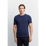 Avva Erkek Lacivert Bisiklet Yaka Soft Touch Basic Regular Fit T-Shirt A62Y1037