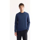 AVVA Erkek Lacivert Bisiklet Yaka Viskon Karışımlı Basic Triko Regular Fit Kazak B005021 - Açık Lacivert - XS