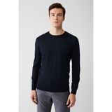 Avva Erkek Lacivert Bisiklet Yaka Yün Karışımlı Regular Fit Triko Kazak B005013 - XS