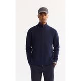 Avva Erkek Lacivert Dik Yaka Fermuarlı Pamuklu Soft Touch Dokulu Regular Fit Hırka A52Y5181 - 2XL