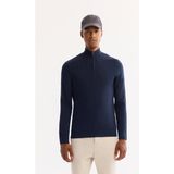 Avva Erkek Lacivert Dik Yaka Fermuarlı Soft Touch Çizgili Triko Regular Fit Kazak A52Y5151 - 2XL