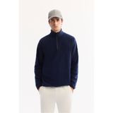 Avva Erkek Lacivert Dik Yaka Fermuarlı Soft Touch Polar Regular Fit Sweatshirt E001068