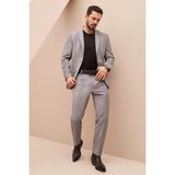 AVVA Erkek Lacivert Ekose Gofreli Astarsız Çift Yırtmaçlı Comfort Slim Fit Ceket A31Y4015 - 46