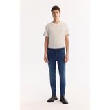 AVVA Erkek Lacivert Klasik Bel Eskitme Yıkamalı Elastan Berlin Slim Fit Jean Pantolon A42Y3519 - 31