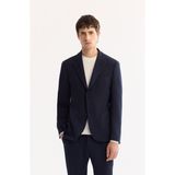 Avva Erkek Lacivert Mono Yaka Bi-Stretch Hafif Çizgili Blazer Comfort Slim Fit Ceket A52Y4004 - 48
