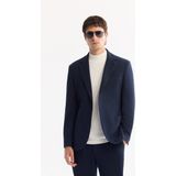 Avva Erkek Lacivert Mono Yaka Bi-Stretch Hafif Dokulu Blazer Comfort Slim Fit Ceket A52Y4013 - 48