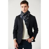 Avva Erkek Lacivert Mono Yaka Çift Yırtmaçlı Astarsız Örme Blazer Comfort Slim Fit Ceket B004001 - 48