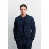 AVVA Erkek Lacivert Mono Yaka Çıtçıt Kapama Kırışmayan Su Itici Teknik Kumaş Comfort Slim Fit Ceket A62Y4000 - 54